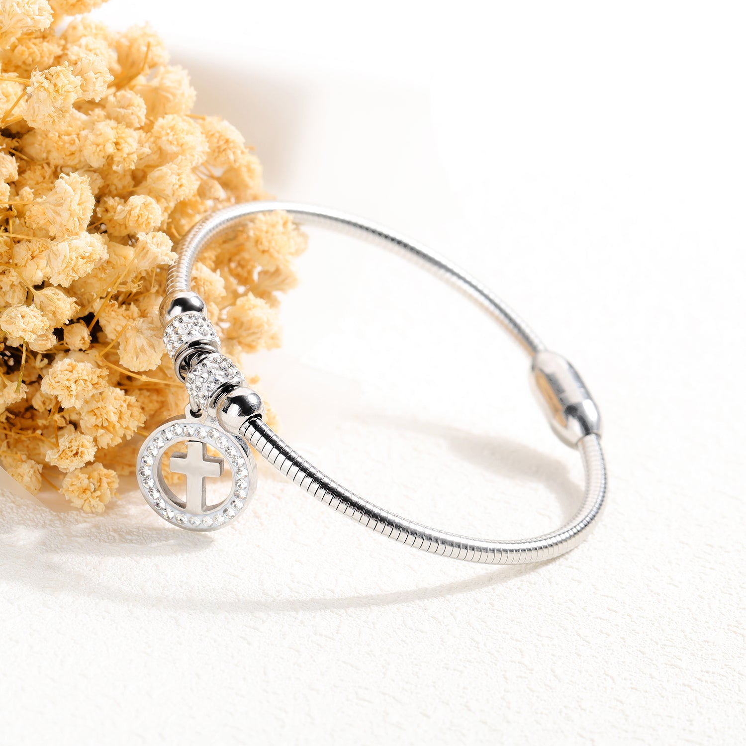Ceratien Classic Cross Stainless Steel Women's Bracelet