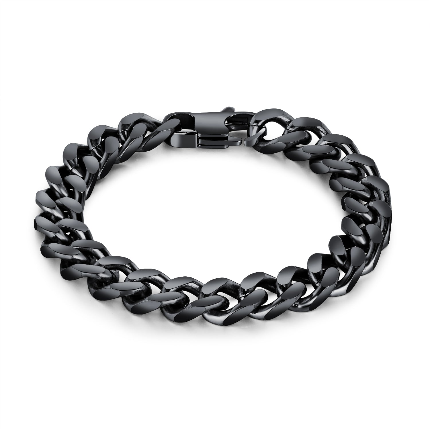 Ceratien Men's Classic Titanium Steel Thick and Wide Flat Snake Bone Chain Business Bracelet