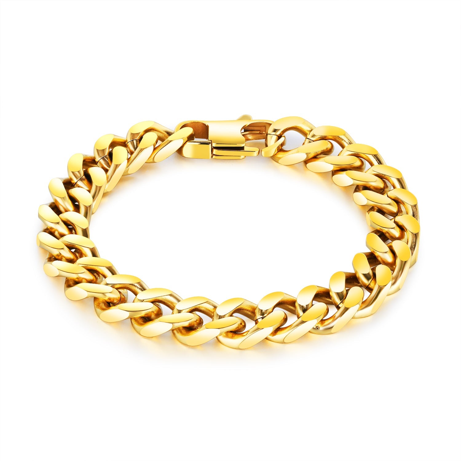 Ceratien Men's Classic Titanium Steel Thick and Wide Flat Snake Bone Chain Business Bracelet