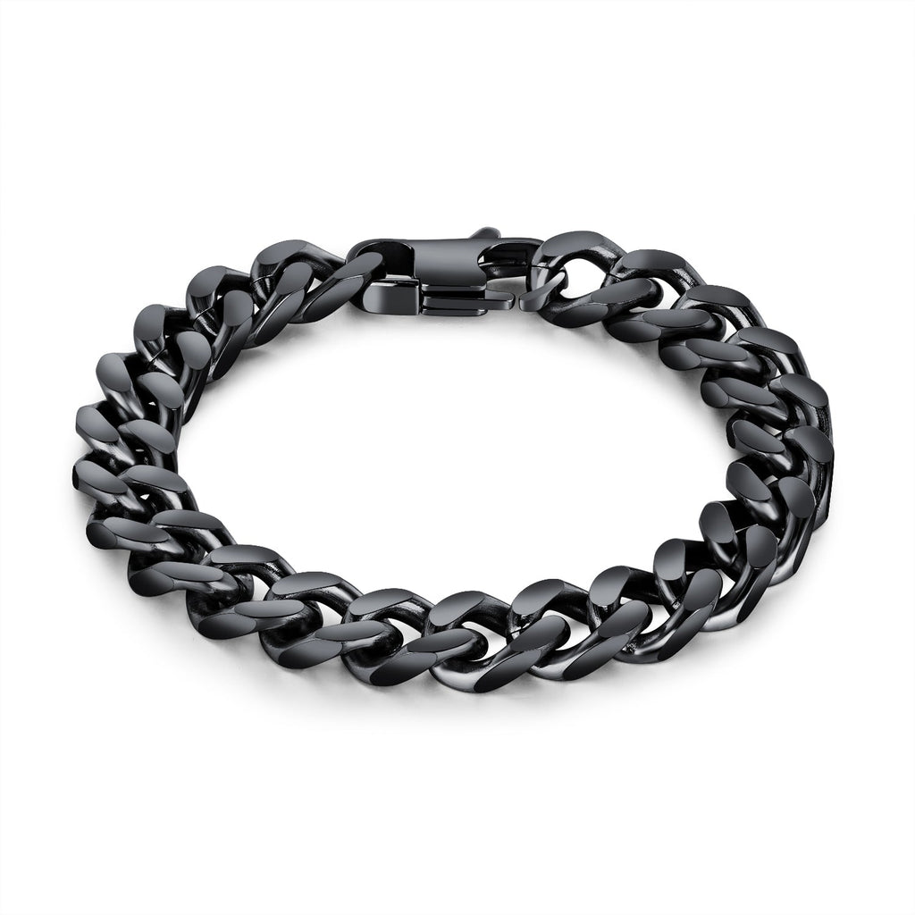Ceratien Men's Classic Titanium Steel Thick and Wide Flat Snake Bone Chain Business Bracelet