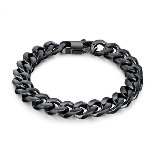 Ceratien Men's Classic Titanium Steel Thick and Wide Flat Snake Bone Chain Business Bracelet