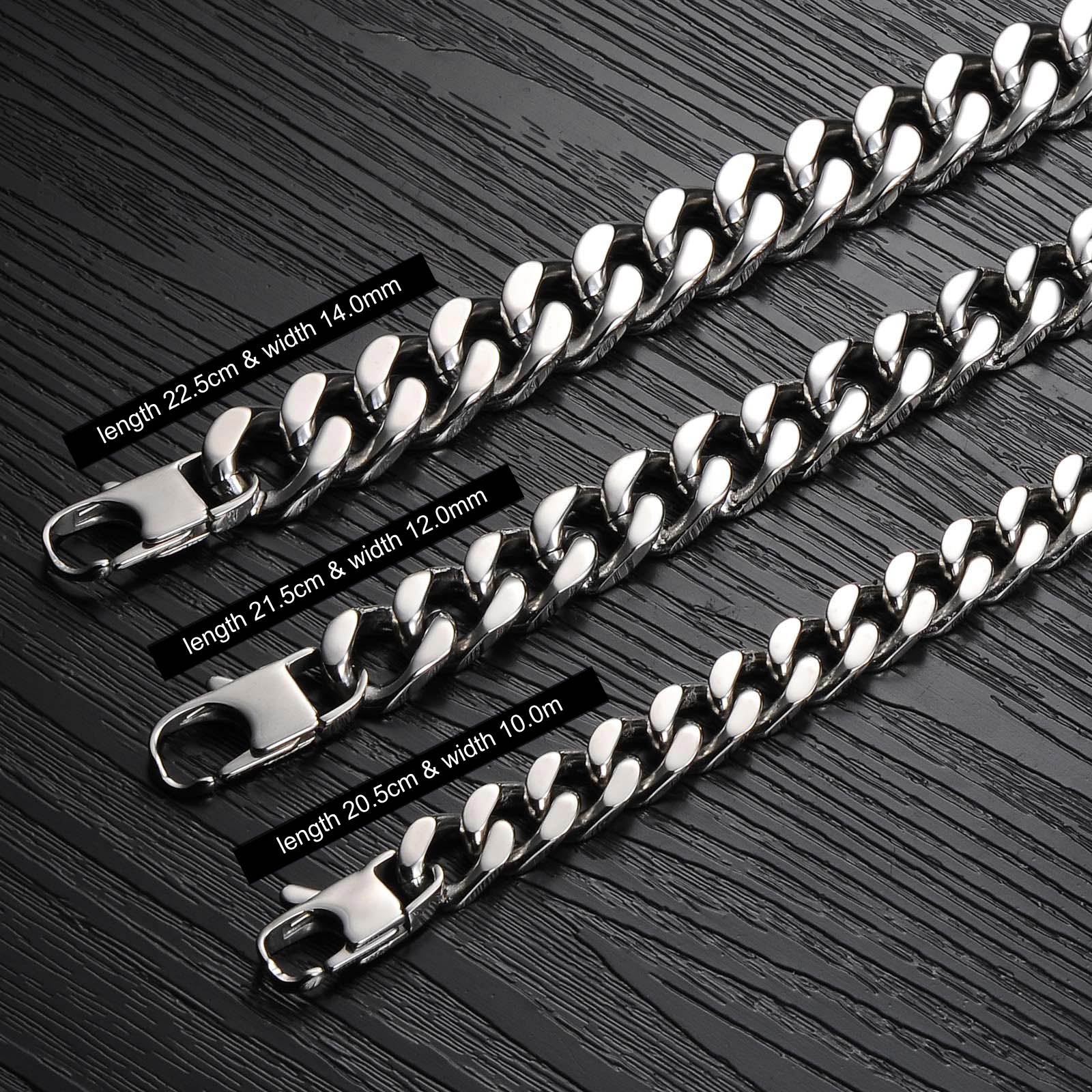 Ceratien Men's Classic Titanium Steel Thick and Wide Flat Snake Bone Chain Business Bracelet